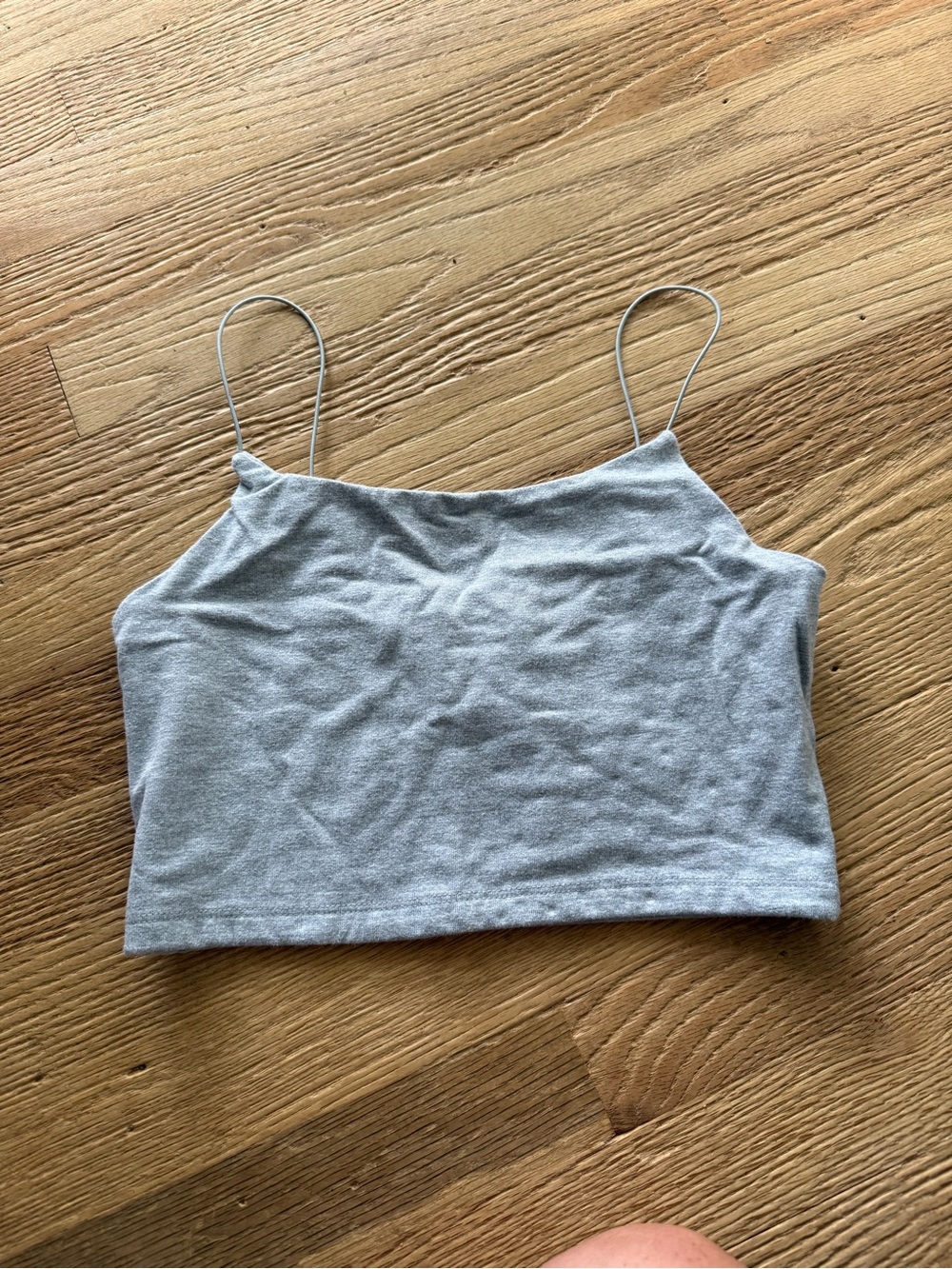 Victoria's Secret Light Gray Spaghetti-Strap Crop Tank